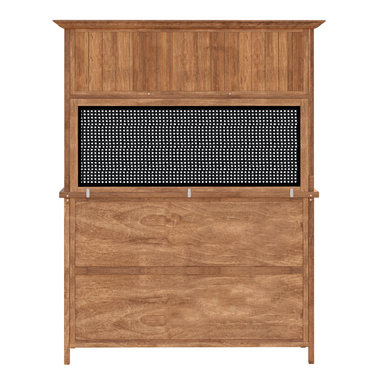 GARTENSCHRANK Holz Tanne 3 Schubladen 3 Fächer Metall Lochwand - Naturfarben, Holz (50/185/133.6cm) - FLIEKS