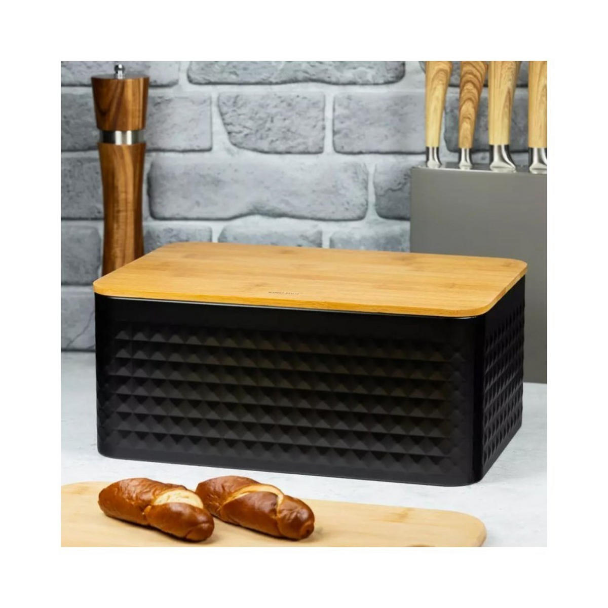 BROTKASTEN Schwarz 35.5/23/15.5 cm KH1713 - Schwarz, Metall (23/15.5/35.5cm) - Kinghoff 
