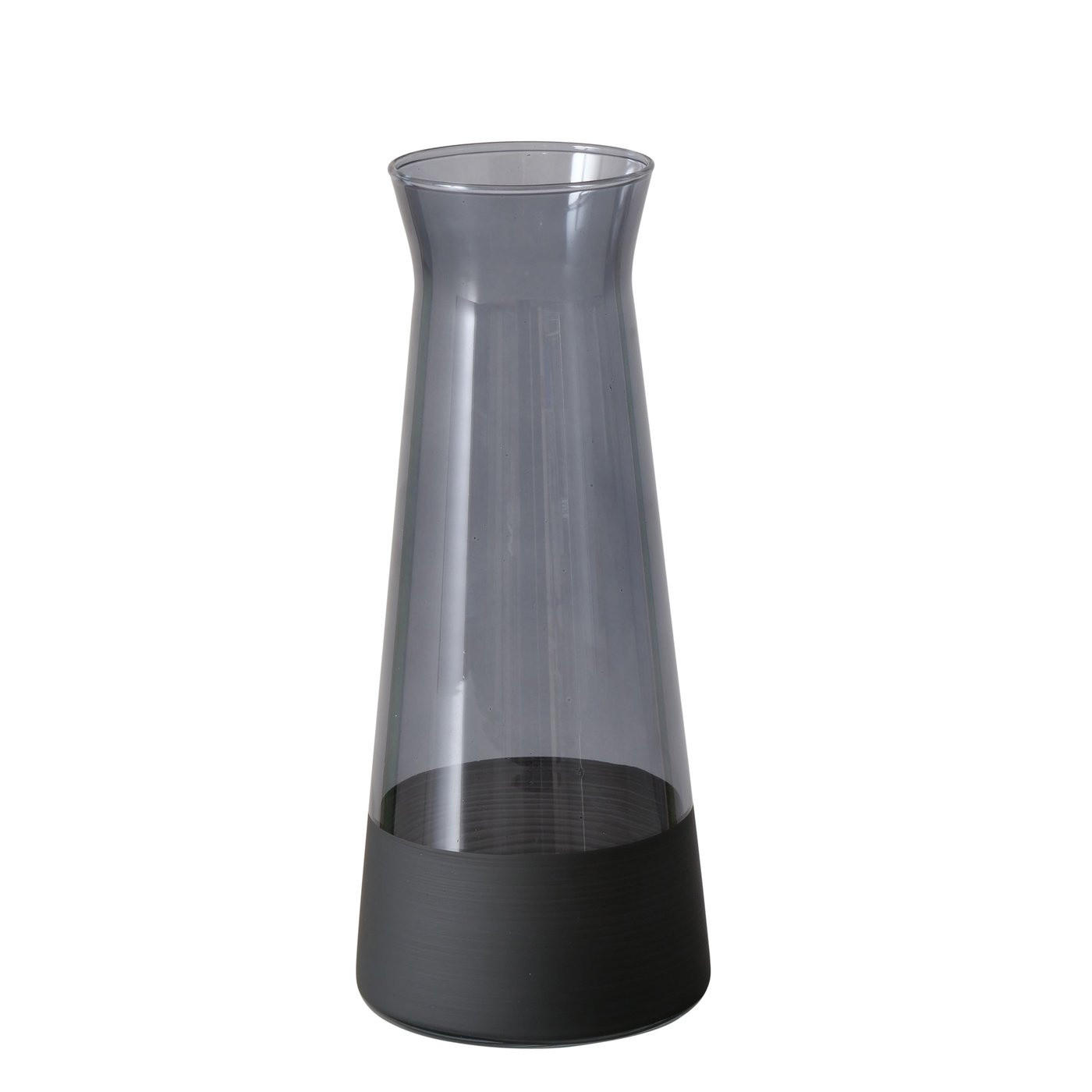 WASSERKARAFFE schwarzes Glas Woluna Schwarz 1,1 l 10,5/10,5/25 cm - Schwarz, Glas (10.5/10.5cm) - Boltze Home