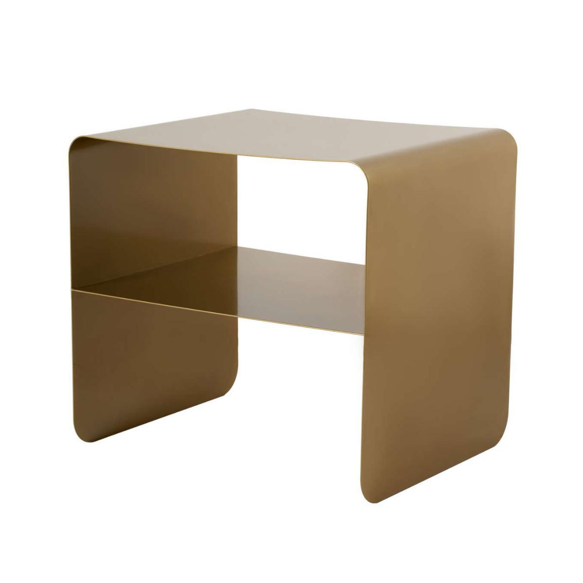 BEISTELLTISCH mit offenem fach 52/45/56 cm - Goldfarben, Metall (45/52/56cm) - Calicosy