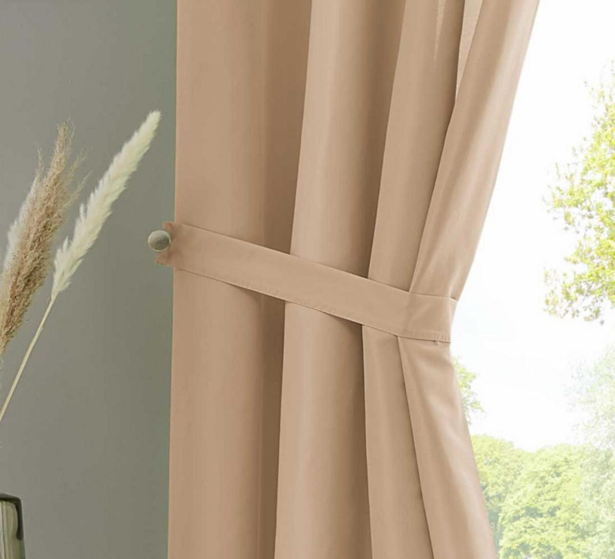 VORHANG 2ER SET BERLIN HxB 225x140cm Sand - Sandfarben, Textil (140/225/225cm) - Gardinenbox
