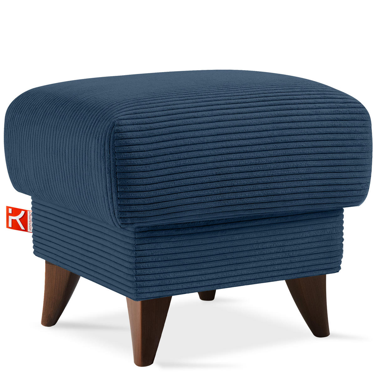 FUẞSTÜTZE GUSTAVO II, Marineblau - Braun/Dunkelblau, Holz/Holzwerkstoff (53/49/53cm) - KONSIMO®