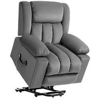 FERNSEHSESSEL mit Aufstehhilfe Relaxsessel mit Massage-/ Wärme-/Liegefunktion - Dunkelgrau, Textil (93/104/101cm) - HOMCOM