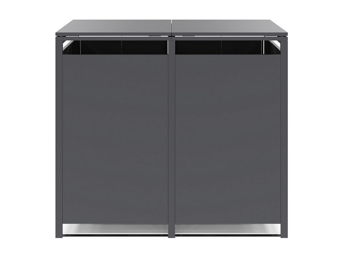 MÜLLTONNENBOX - 120 cm x 76 cm - metall - anthrazitgrau Lokafa - Anthrazit, Metall (120/104/76cm) - Vente-Unique