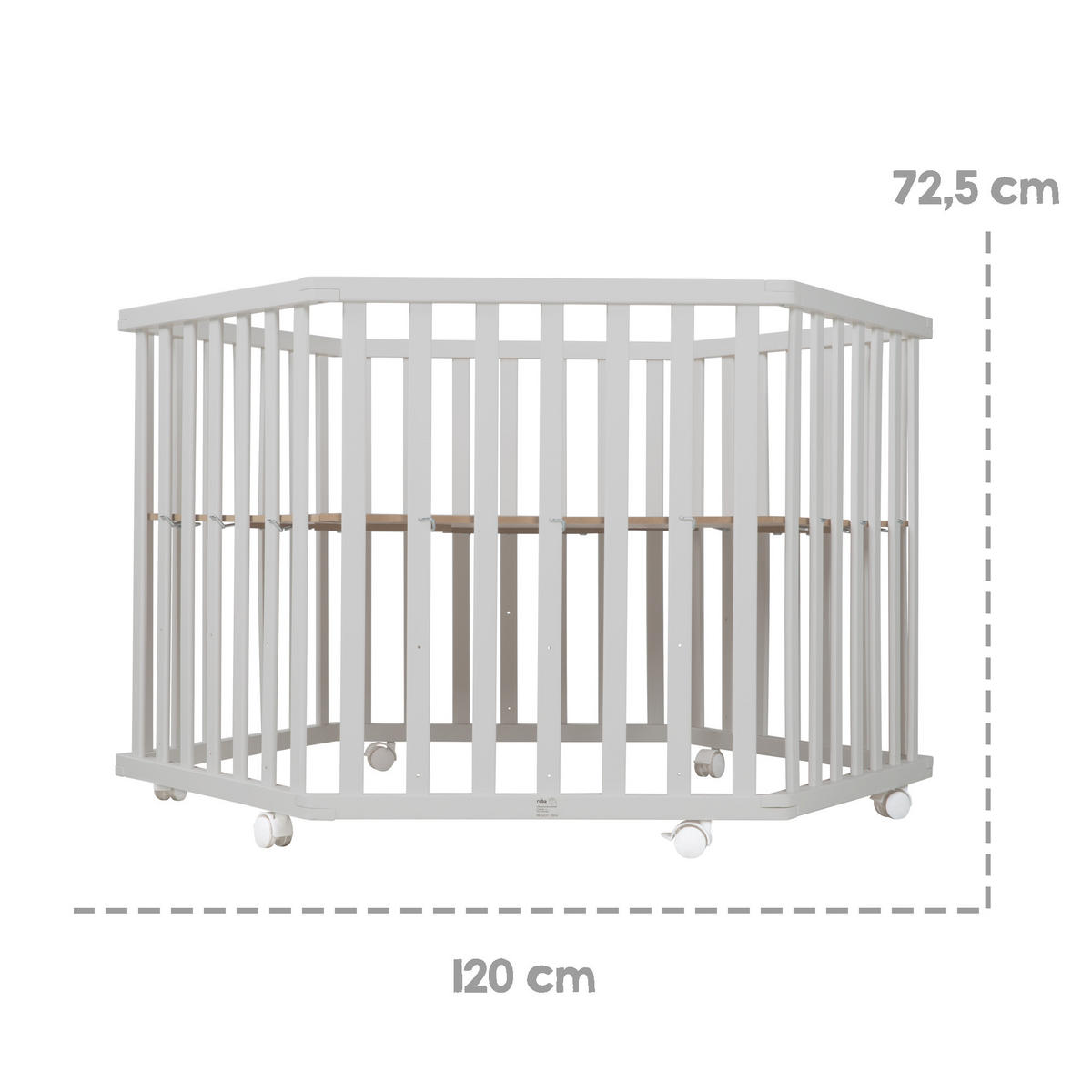 LAUFGITTER 6-eckig, Sternenzauber - Taupe, Holzwerkstoff (118.5/72.5/103.5cm) - Roba