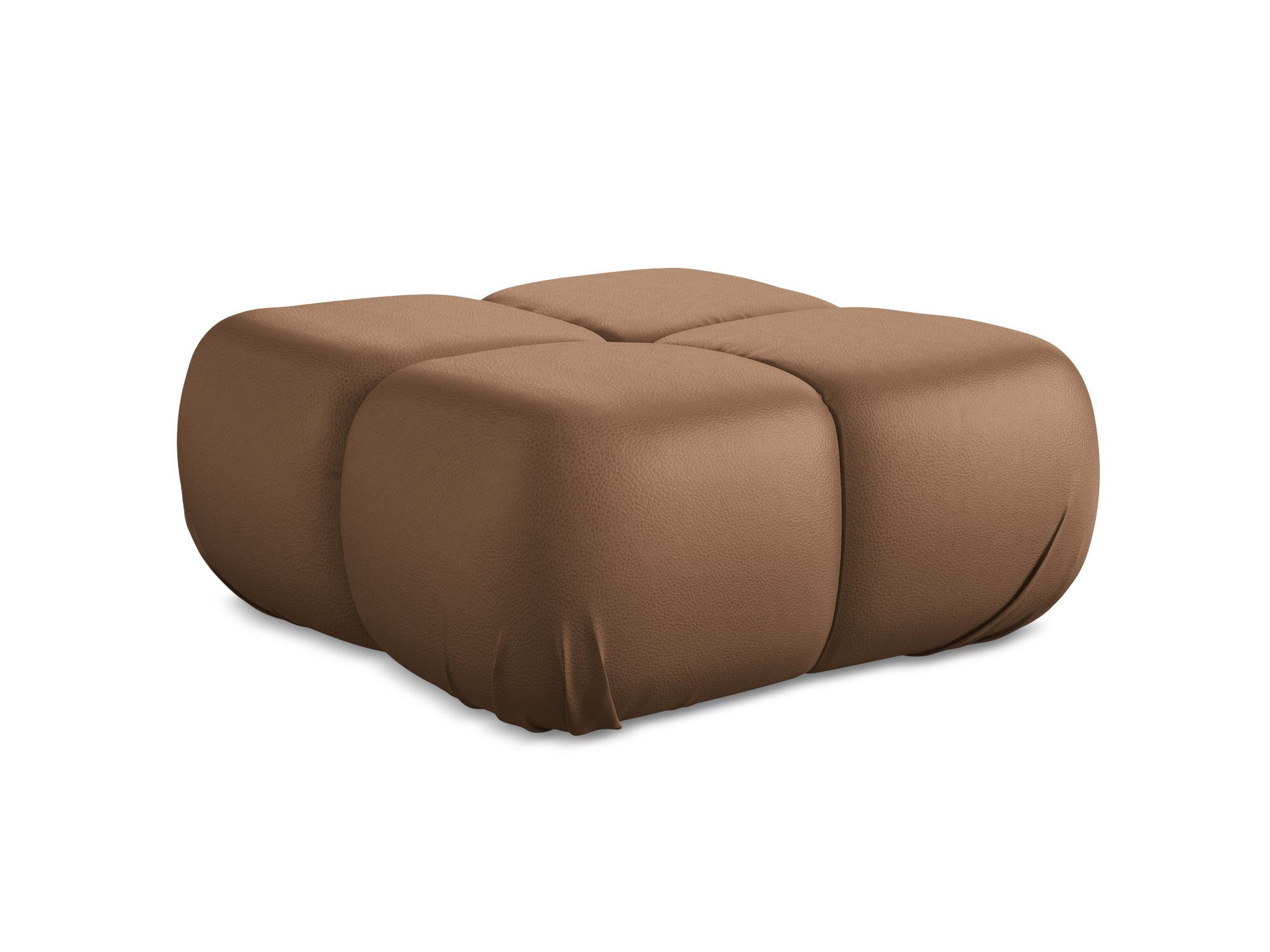 POUF Kunstleder Braun - Lila/Schwarz, Leder/Kunststoff (95/41/95cm) - Makamii