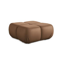 POUF Kunstleder Braun - Lila/Schwarz, Leder/Kunststoff (95/41/95cm) - Makamii