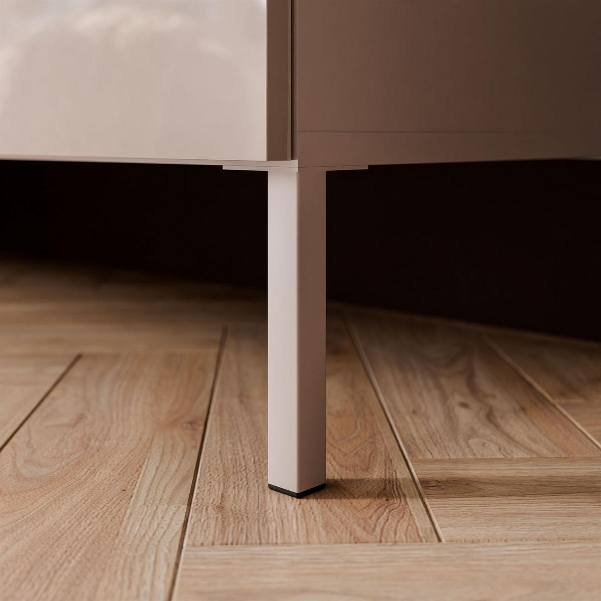 TV-ELEMENT AURA 100 KASCHMIR Hochglanz auf geraden kaschmirfarbenen Beinen - Kaschmir, Holzwerkstoff (100/51/40cm) - Lookway