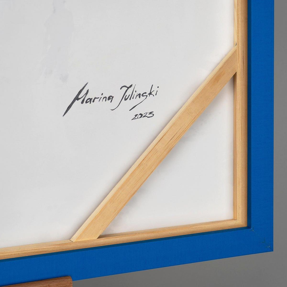 GEMÄLDE Kollektive Bewegung Schattenfugenrahmen Blau 140x100 cm - Blau, Holz (140/100cm) - YS-art gallery