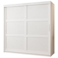 SCHWEBETÜRENSCHRANK 200/180/62 2-türig - Silberfarben/Weiß, Holz/Kunststoff (180/200/62cm) - MÖBEL KRYSPOL