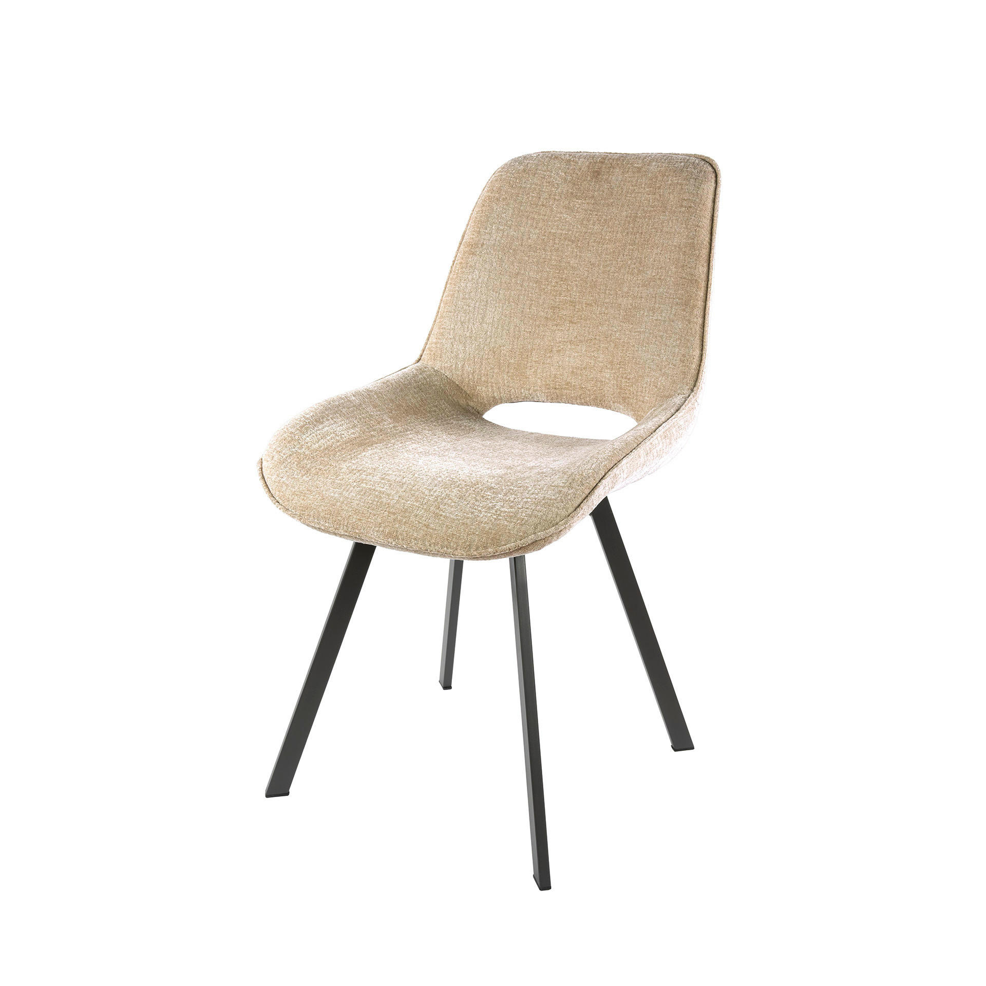 STUHL Swivel - Beige - 63/51/87 cm - 4er-Set - Beige, Textil (51/87/63cm) - Hoyz Collection
