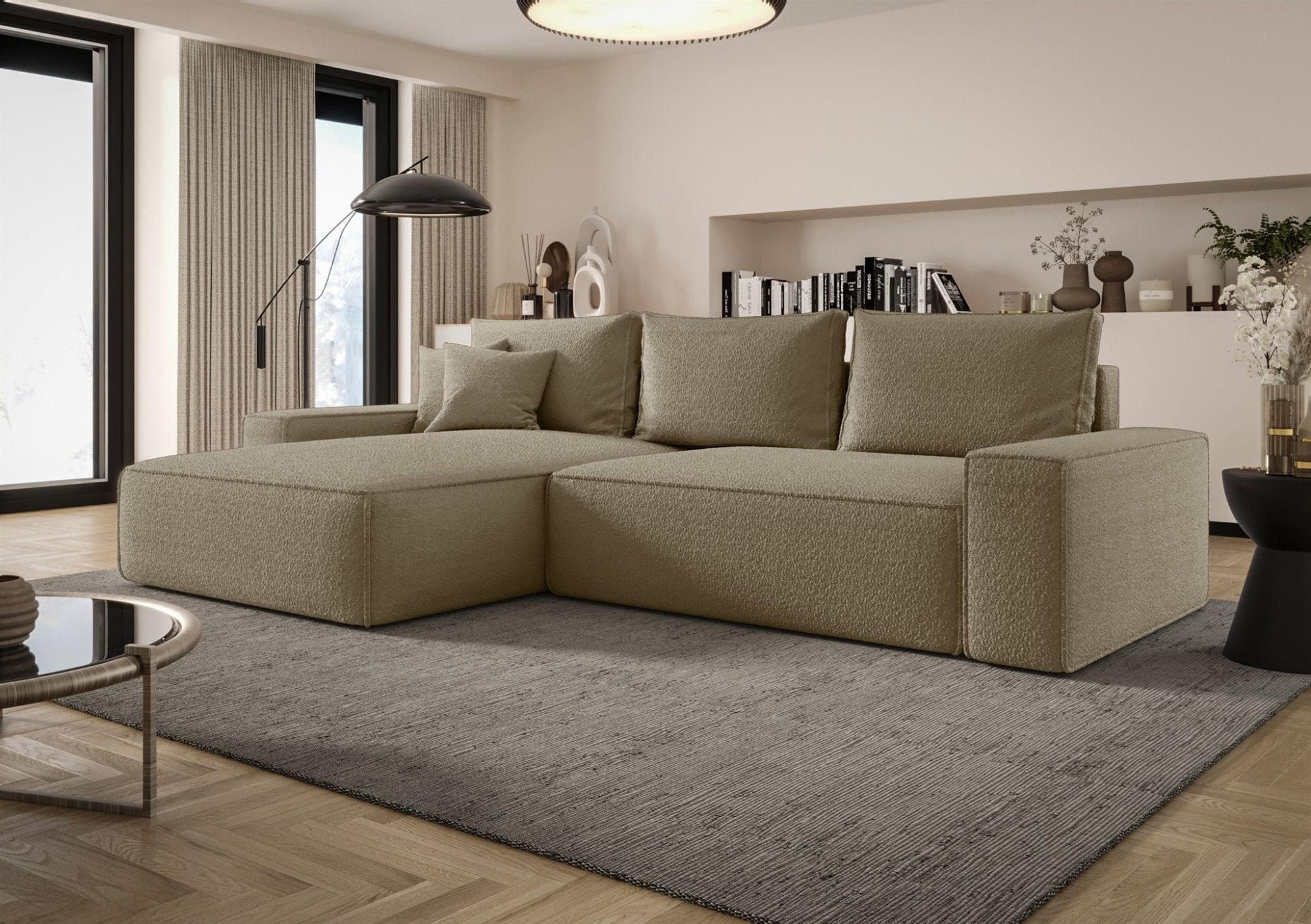 ECKSOFA Walken Mit Schlaffunktion - Braun, Holzwerkstoff/Textil (280/185cm) - Fun Möbel