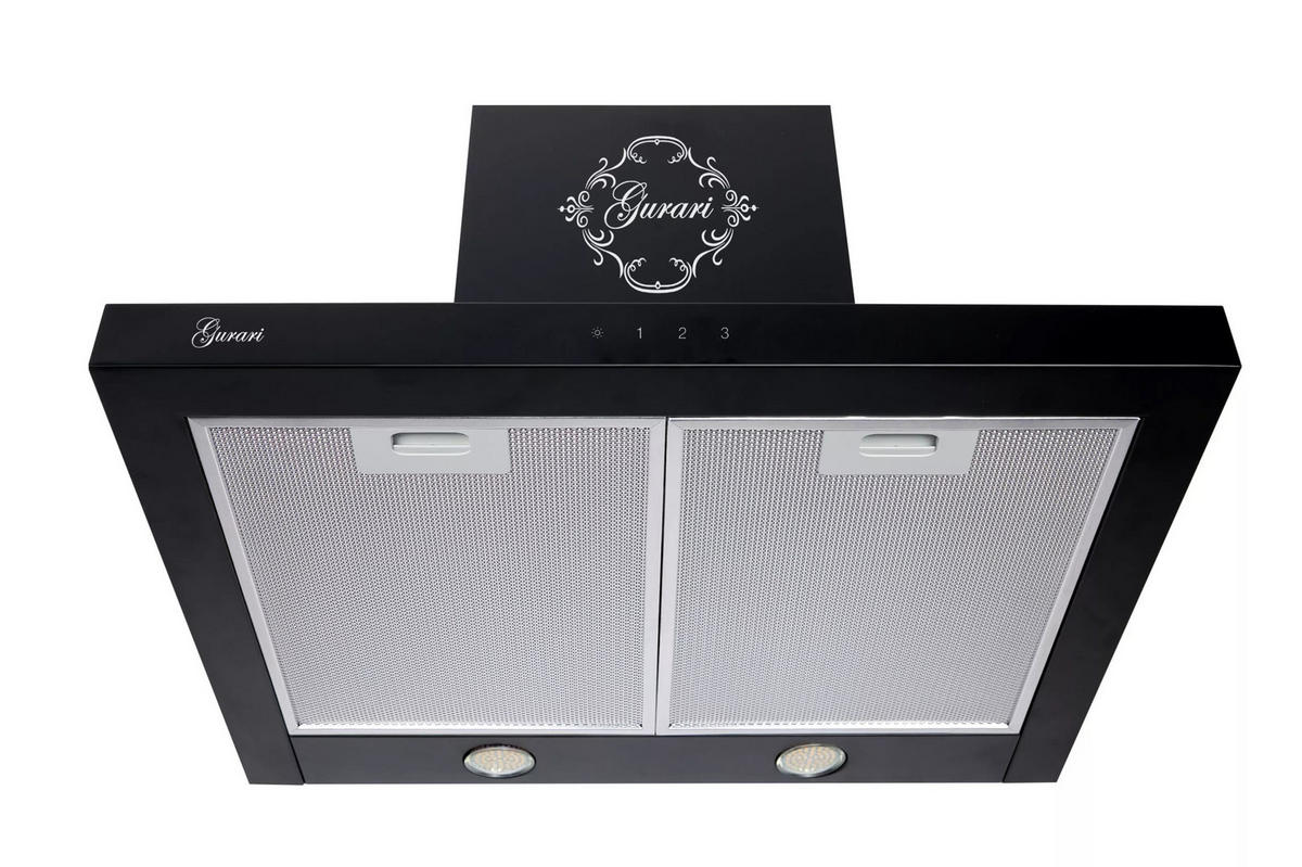 DUNSTABZUGSHAUBE GCH F 462 BL 6 PRIME + Umluftset, 60 cm Schwarz - Schwarz, Metall (60/81/46.3cm) - Gurari