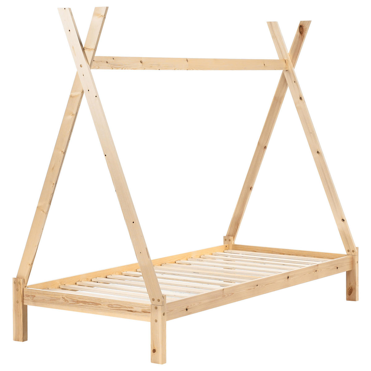 KINDERBETT 90x200 cm Heller Holzfarbton Devay - Hellbraun, Holz (90/200cm) - Beliani