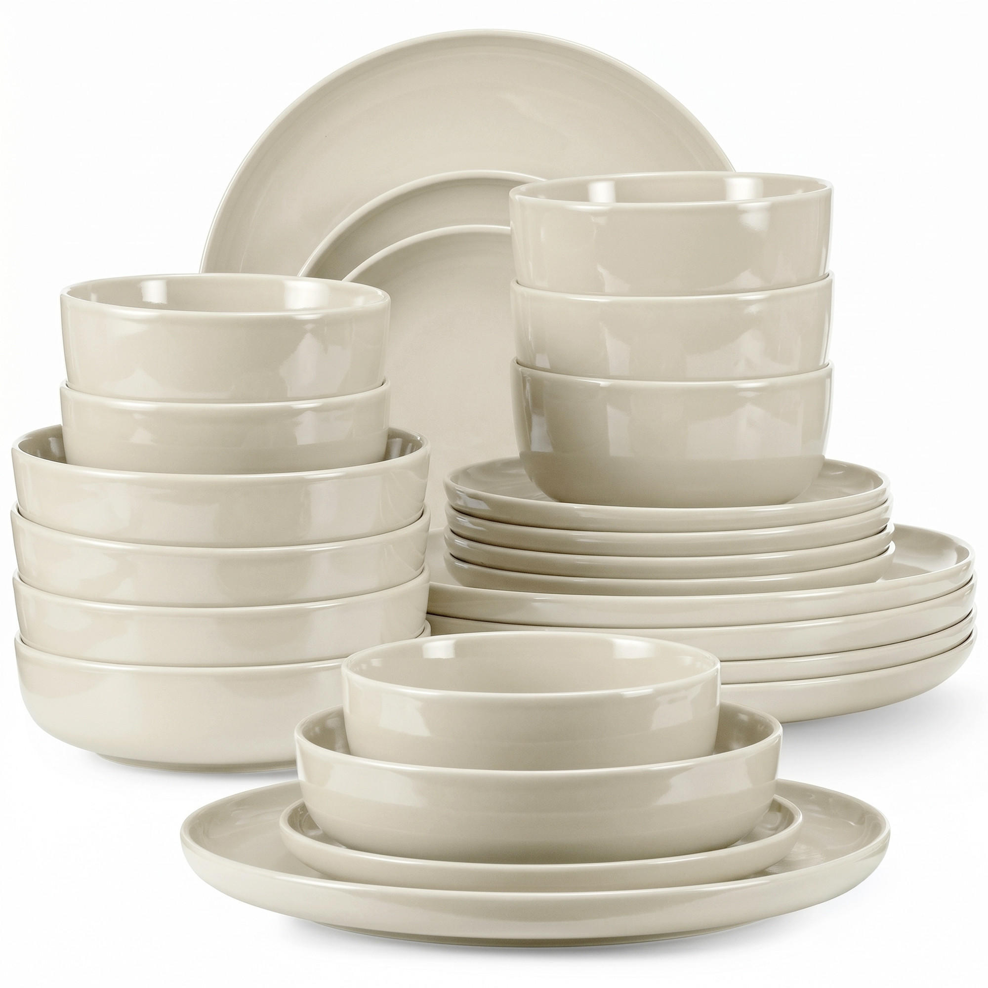 KOMBISERVICE VICTO 6 Personen 24-tlg - Beige, Keramik (27/2/27cm) - KONSIMO®