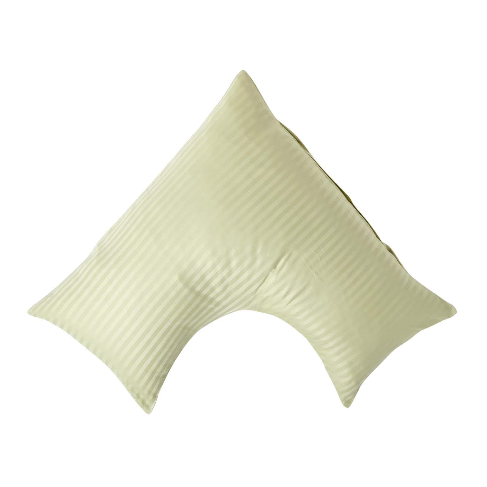 KISSENBEZUG für V-Form-Kissen, Damast-Streifen, Fadendichte 330 - Grün, Textil (38/76cm) - Homescapes