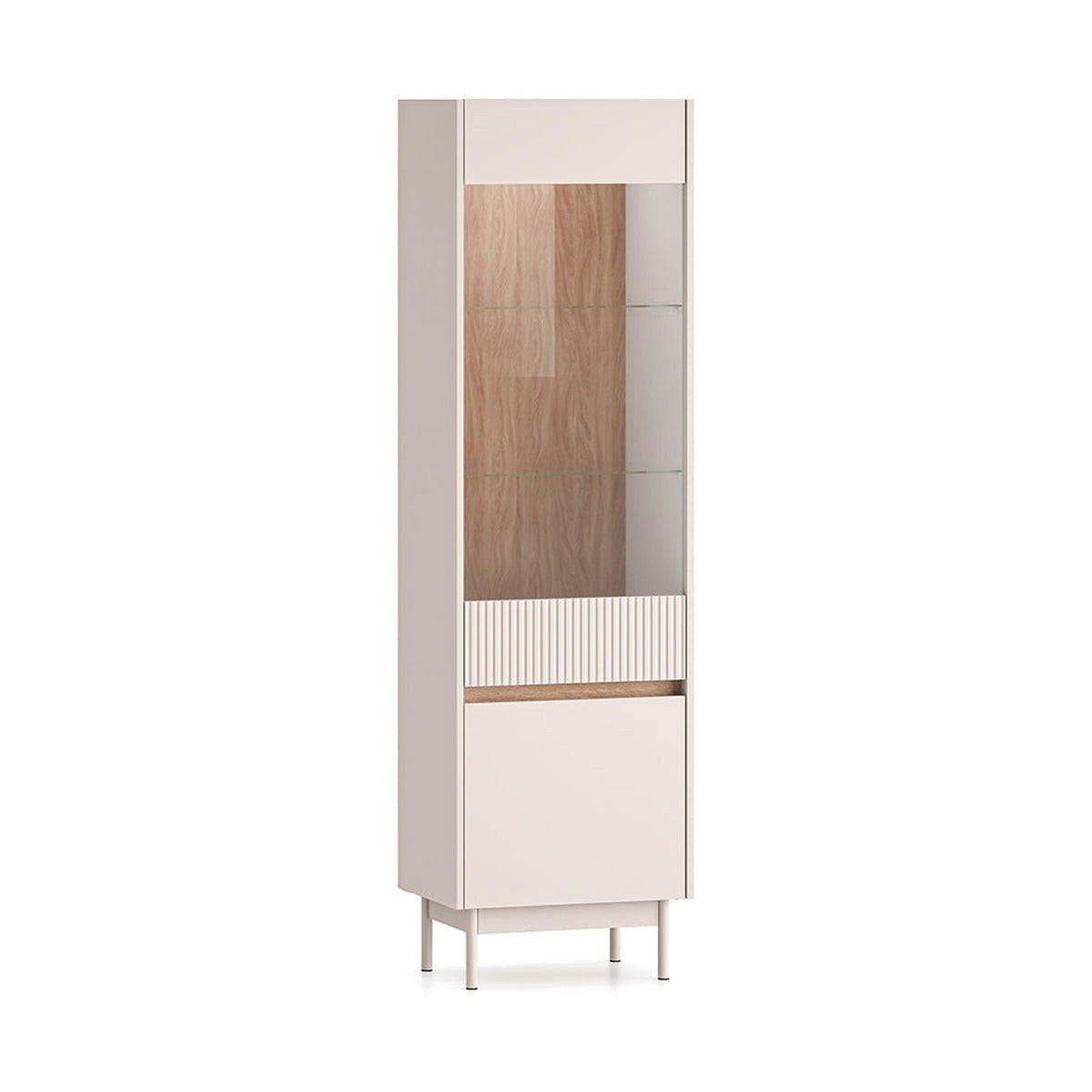 VITRINE – 55 cm – Dunea – VI-039 - Kaschmir/Eichefarben, Holzwerkstoff (55/193/40cm) - hi-markt