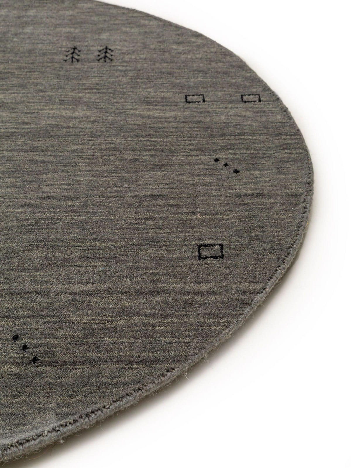 TEPPICH Runder Wolltepich Jamal Grau - Grau, Textil (160/1cm) - KUNSTLOFT