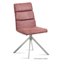 ESSZIMMERSTUHL (4er-Set) Dorkas 47x92x60 Edelstahl/Rosewood - Edelstahlfarben/Dunkelrosa, Kunststoff (60/92/47cm) - 58aufmkessel