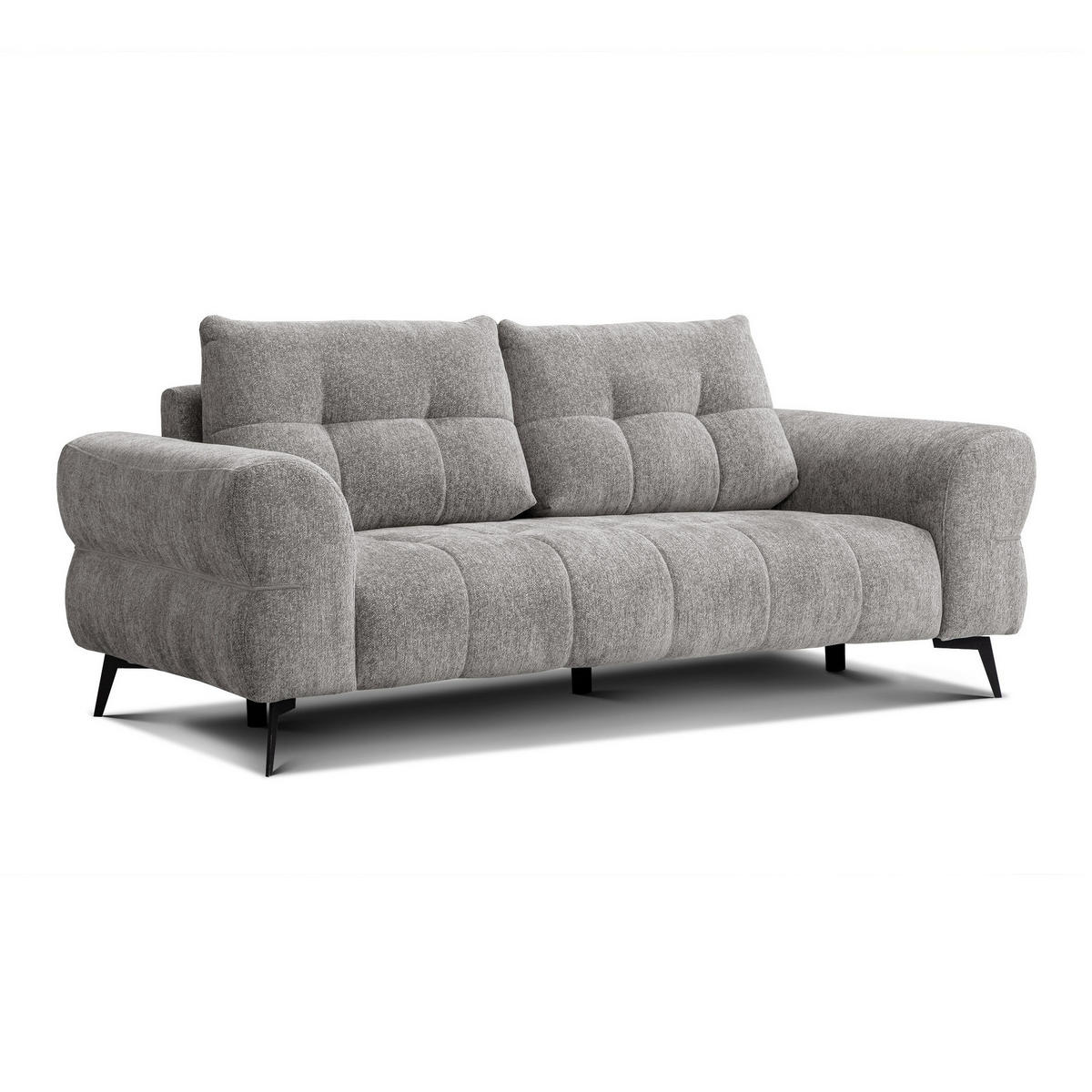SOFA SALVINI 3-Sitzer, platingrau - Grau, Holz/Textil (237/88/99cm) - Courtois Laville