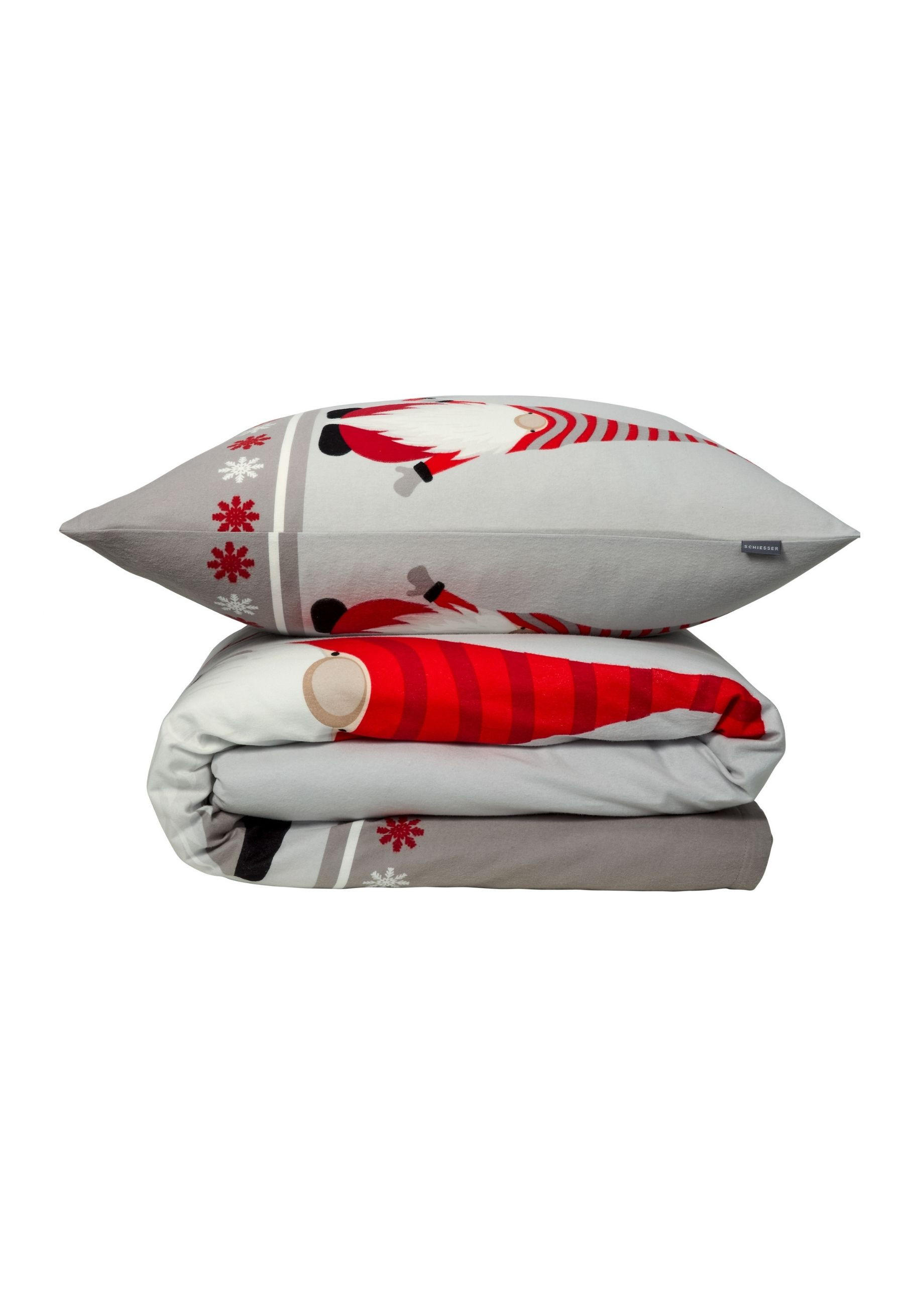BETTWÄSCHESET Balduin - Feinbiber - 2-teilig - 135 x 200 cm - Grau - Grau, Textil (135/200cm) - SCHIESSER