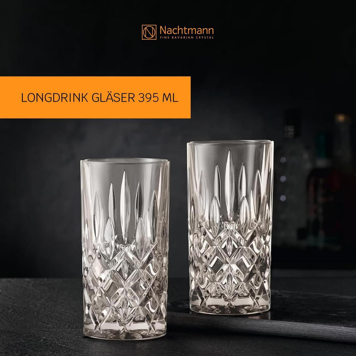 LONGDRINKGLÄSER Noblesse Colors Taupe 395 ml 2er Set - Taupe, Glas (0.395L) - Nachtmann