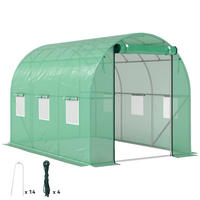FOLIENTUNNEL, 300L x 200B x 195H cm - Grün, Kunststoff/Metall (200/195/300cm) - Outsunny