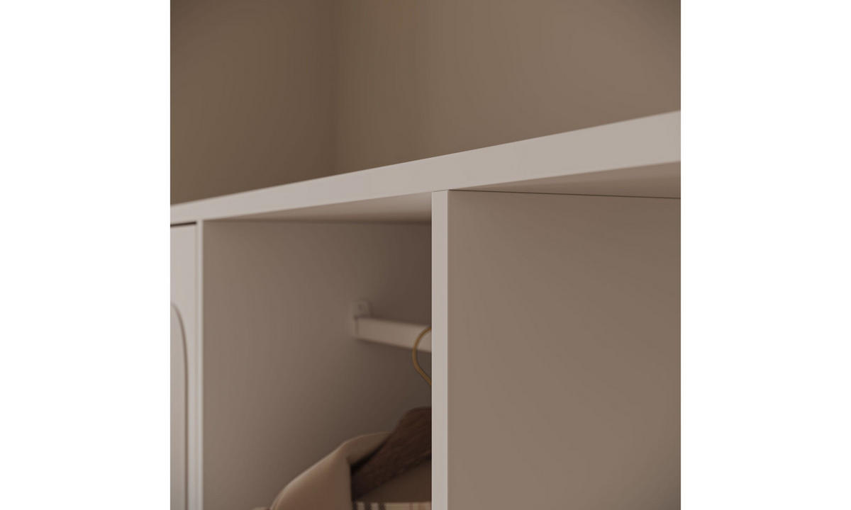 GARDEROBE NOLA 100/33,1/188,5 cm Kaschmir mit Spiegel und Schuhschrank - Kaschmir, Holzwerkstoff/Metall (100/188.5/33.1cm) - Lookway