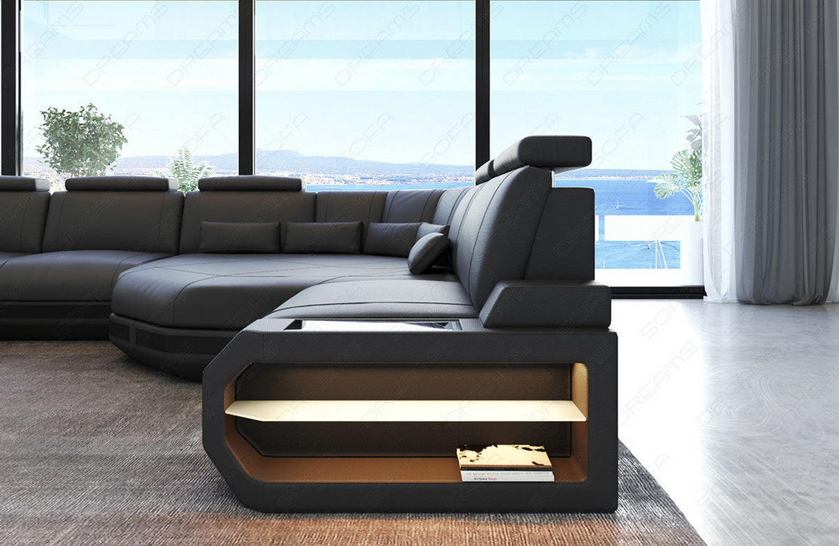 LEDERSOFA Asti L - Grau, Leder (427/93/280cm) - Sofa Dreams