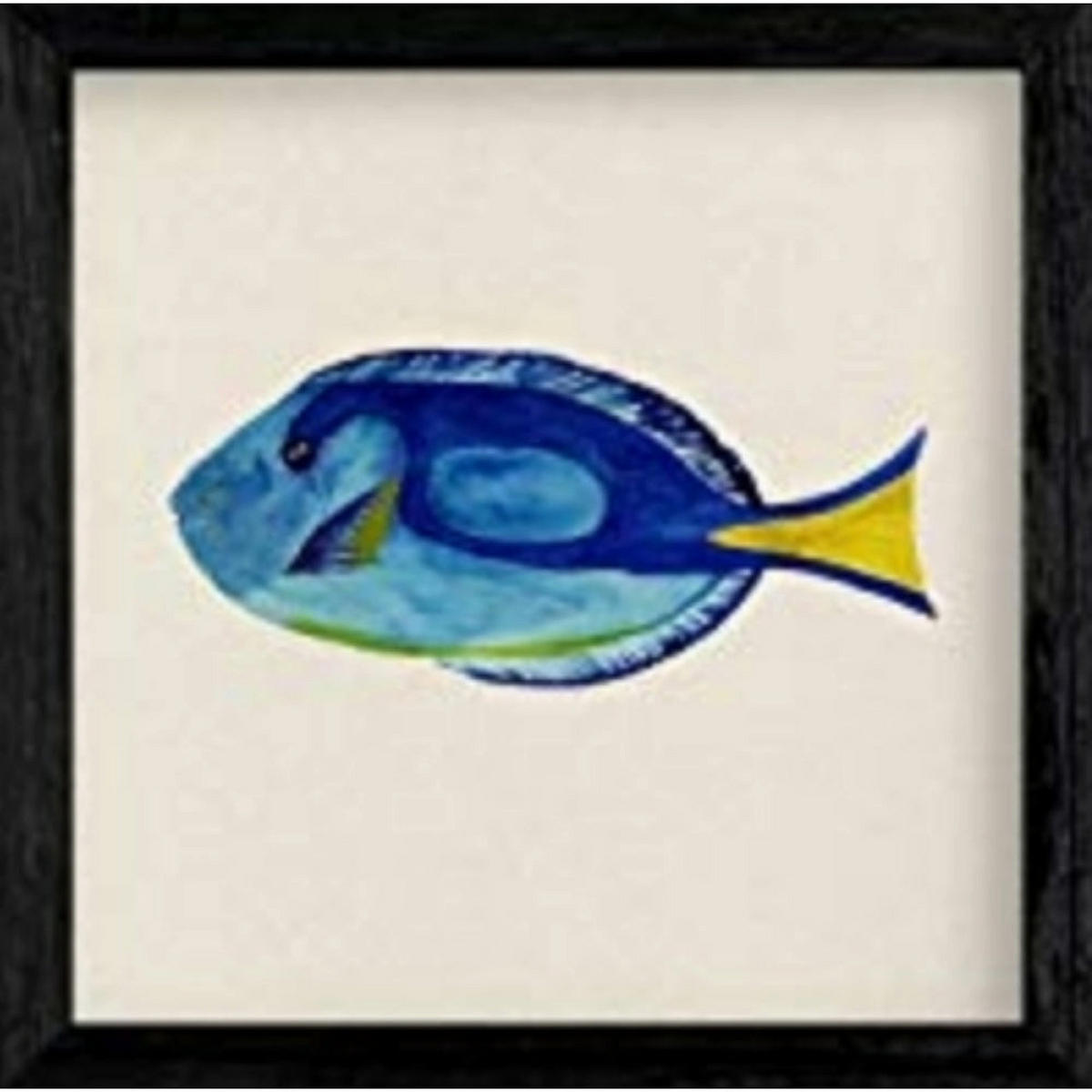 POSTER Square Fischzeichnungen 20X20cm Schwarzer Rahmen - Schwarz, Papier (20/5/20cm) - Nacnic