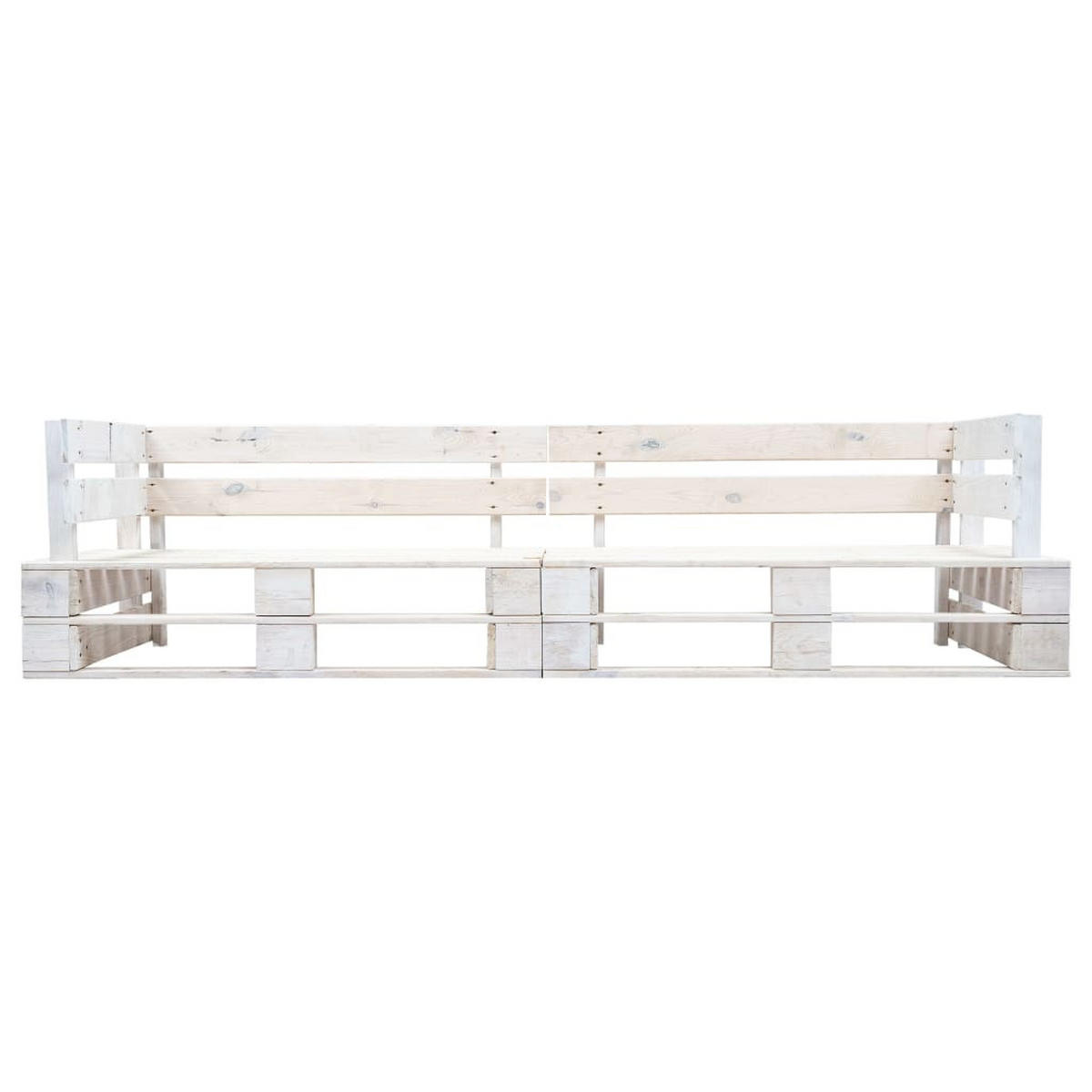 GARTEN-PALETTENSOFA 2-Sitzer Weiß Holz - Weiß, Holz (220/55/66cm)