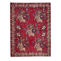 TEPPICH Afshar Rot 182/136 cm Schurwolle - Rot, Textil (136/182cm) - Looma