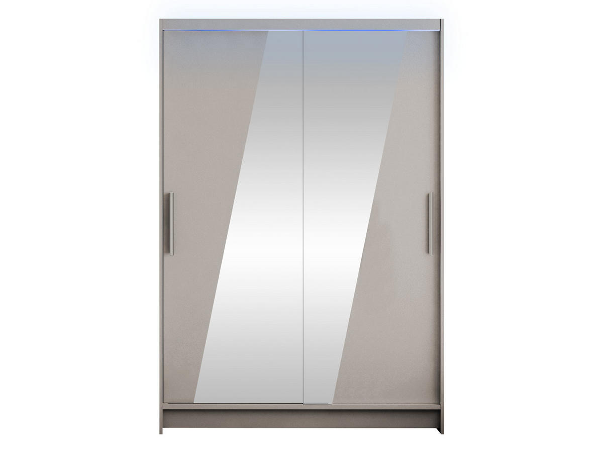 KLEIDERSCHRANK Miami VIII, mit RGB LED Beleuchtung - Kaschmir/Silberfarben, Holzwerkstoff/Kunststoff (120/200/58cm) - MIRJAN24