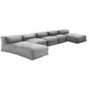 GARTENSOFA mit 5 Sitzplätzen, Grau - Grau, Textil - Oviala