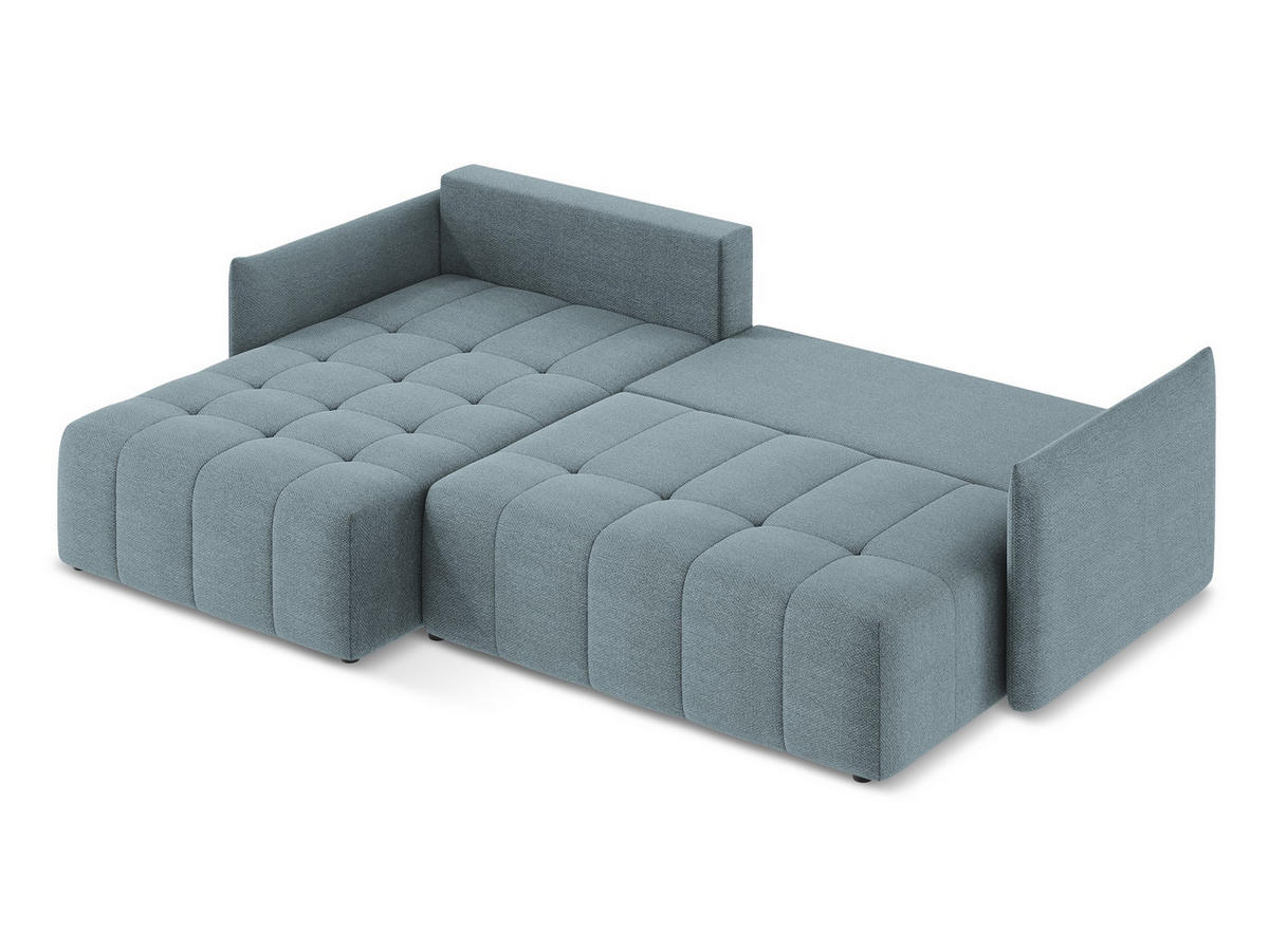 SOFAELEMENT Links Bouclé Stoff Grau - Silberfarben/Schwarz, Holzwerkstoff/Kunststoff (91/75/166cm) - Makamii