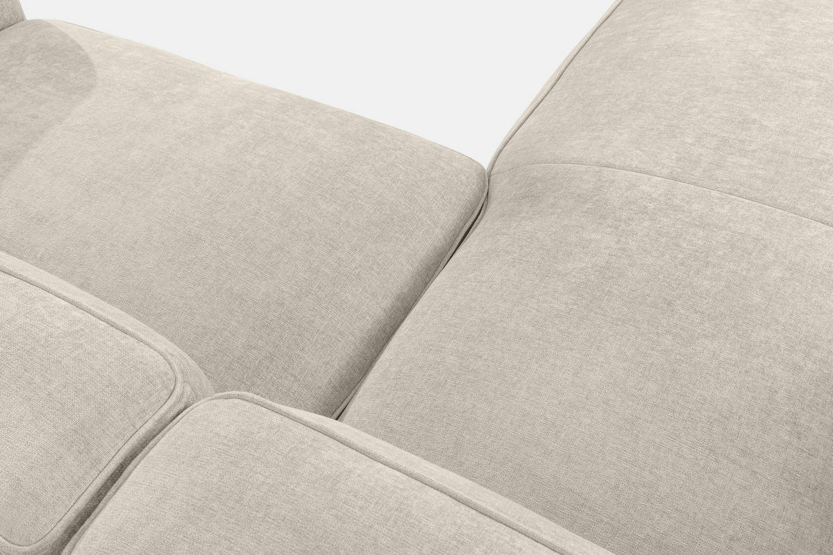 ECKSOFA LINKS FUBBO, Ecru - Ecru, Holz/Holzwerkstoff (225/176cm) - KONSIMO®