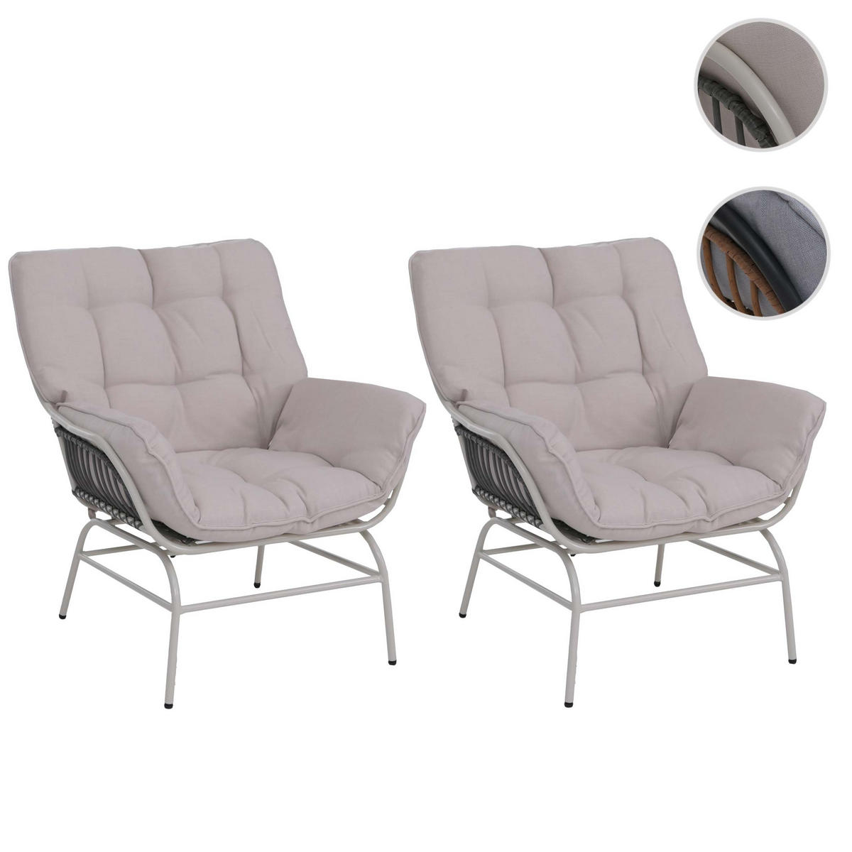 VRTNI STOL Svetlo siva, bež - bež/svetlo siva, leseni material (77/80/80cm) - MCW