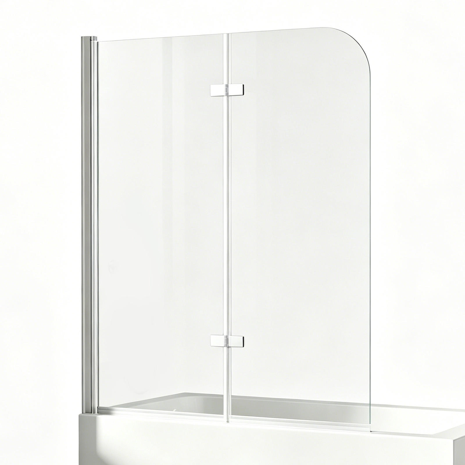 BADEWANNENAUFSATZ 110/140 cm Chrom 2-tlg. faltbar 6 mm mit beidseitiger Nano-Beschichtung - Chromfarben, Glas (110/140cm) - S'AFIELINA