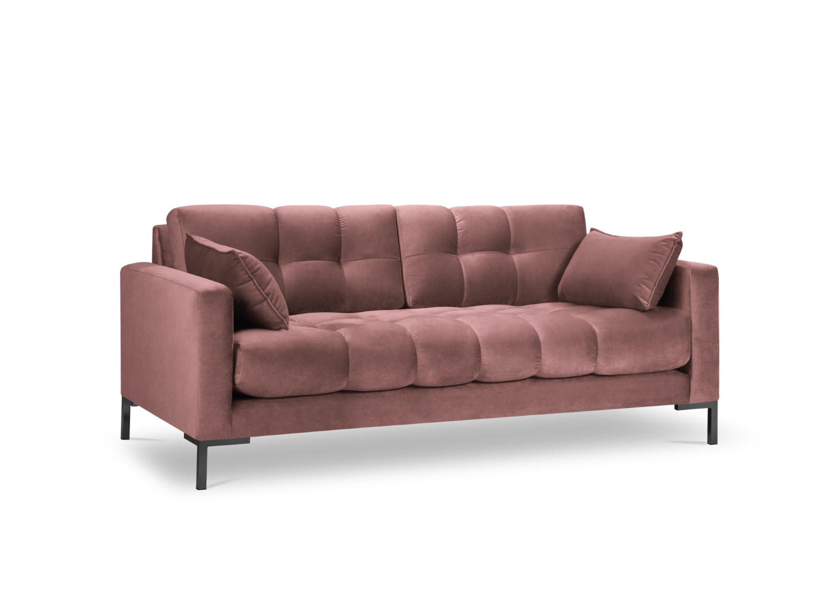 SOFA Mamaia aus Samt rosa 3 Sitzplätze - Pink, Textil (92/75/177cm) - Micadoni