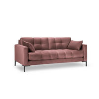 SOFA Mamaia aus Samt rosa 3 Sitzplätze - Pink, Textil (92/75/177cm) - Micadoni