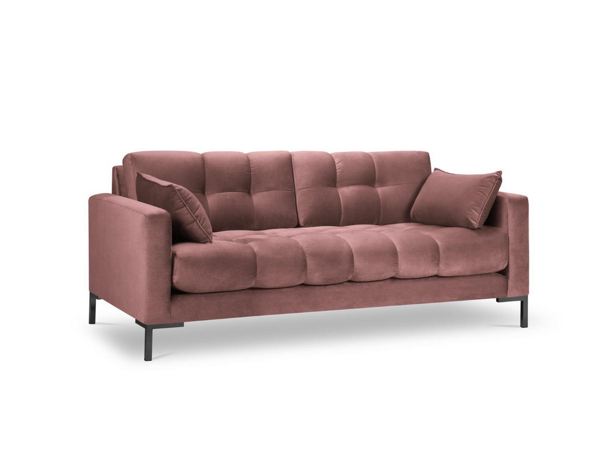SOFA Mamaia aus Samt rosa 3 Sitzplätze - Pink, Textil (92/75/177cm) - Micadoni