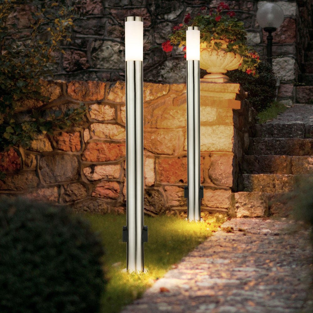 LED STEHLEUCHTE Silber opal - Silberfarben, Metall (13.1/13.1/110cm) - Globo Lighting