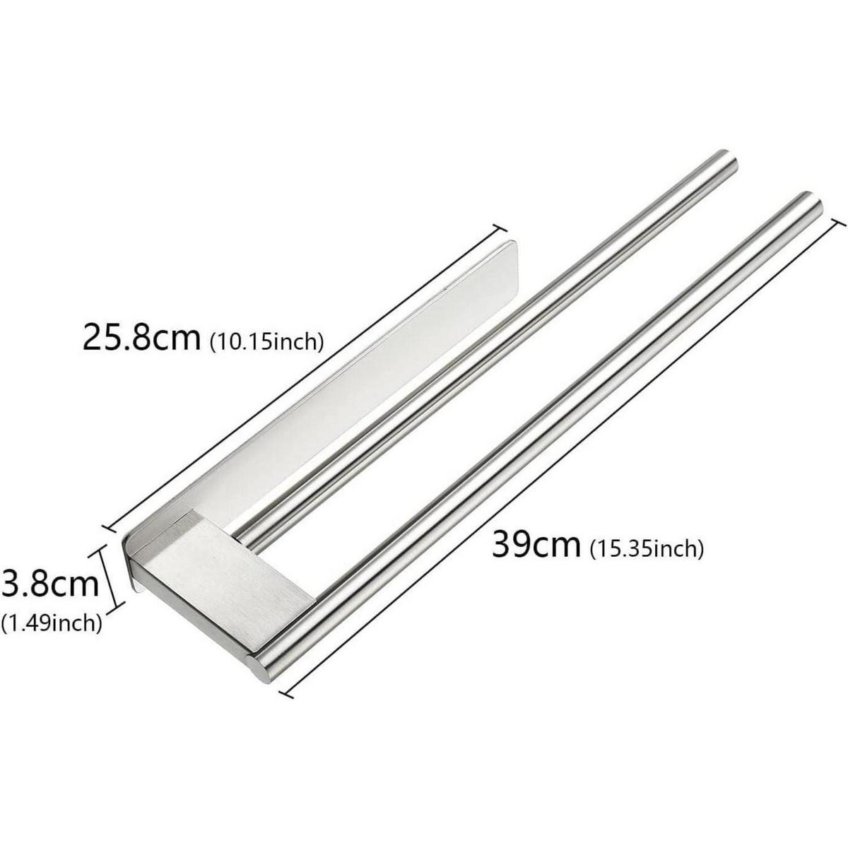 HANDTUCHSTANGE Edelstahl gebürstet 39 cm - Silberfarben, Metall (4.9/10.7/39cm)