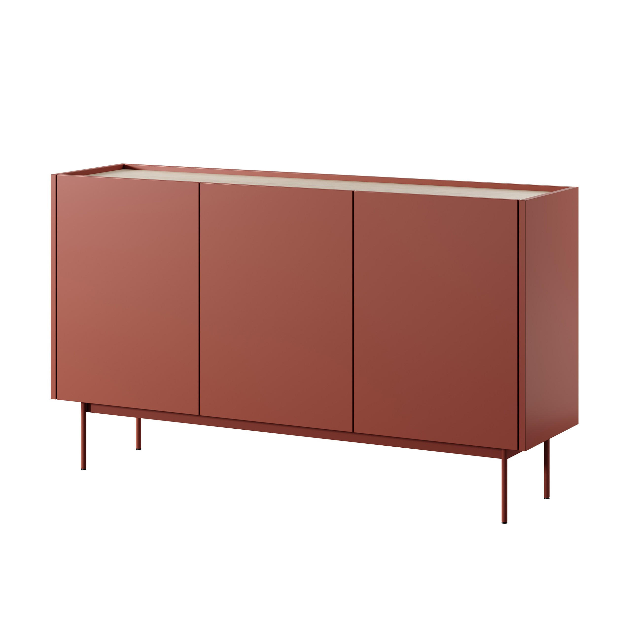 KOMMODE Color Rot - Rot, Holzwerkstoff (144/83/37cm) - Bettso