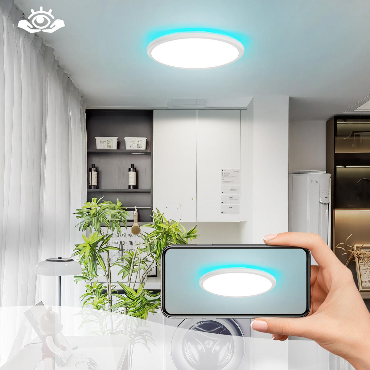 LED-DECKENLEUCHTE Xandor 30/30/2.7 cm - Weiß, Metall (30/30/2.7cm) - ZMH