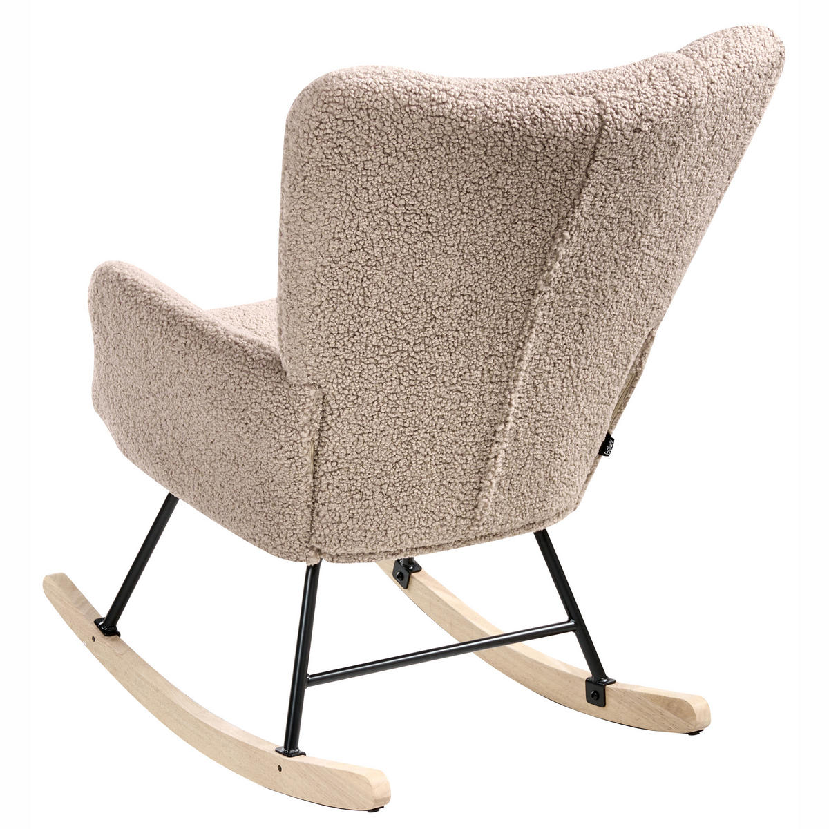 HOUPACÍ KŘESLO Bouclé Taupe Sandve - černá/hnědá, textil (72/98/87cm) - Beliani