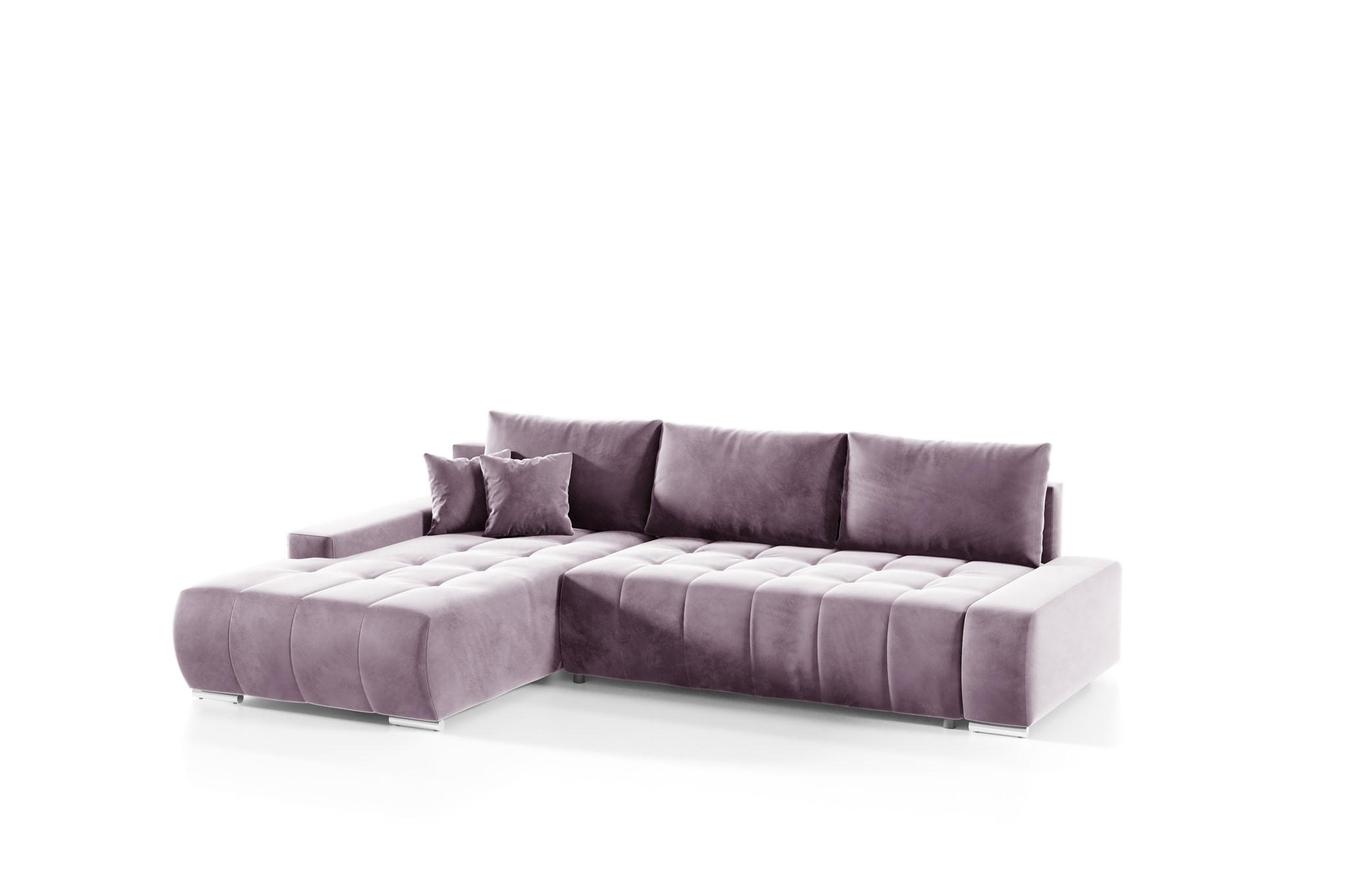 ECKSOFA Vogar In Monolith - Violett, Holzwerkstoff/Textil (265/185cm) - Fun Möbel