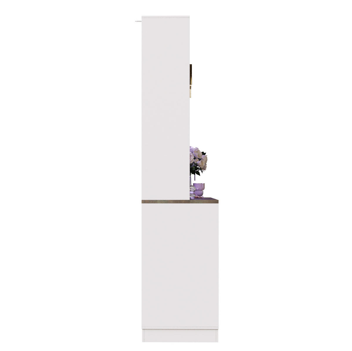 ANRICHTE mit LED und Steckdosenleiste 120x36,3x180 cm Schwarz/Weiß - Weiß, Metall (36.3/180/120cm) - Meubliv