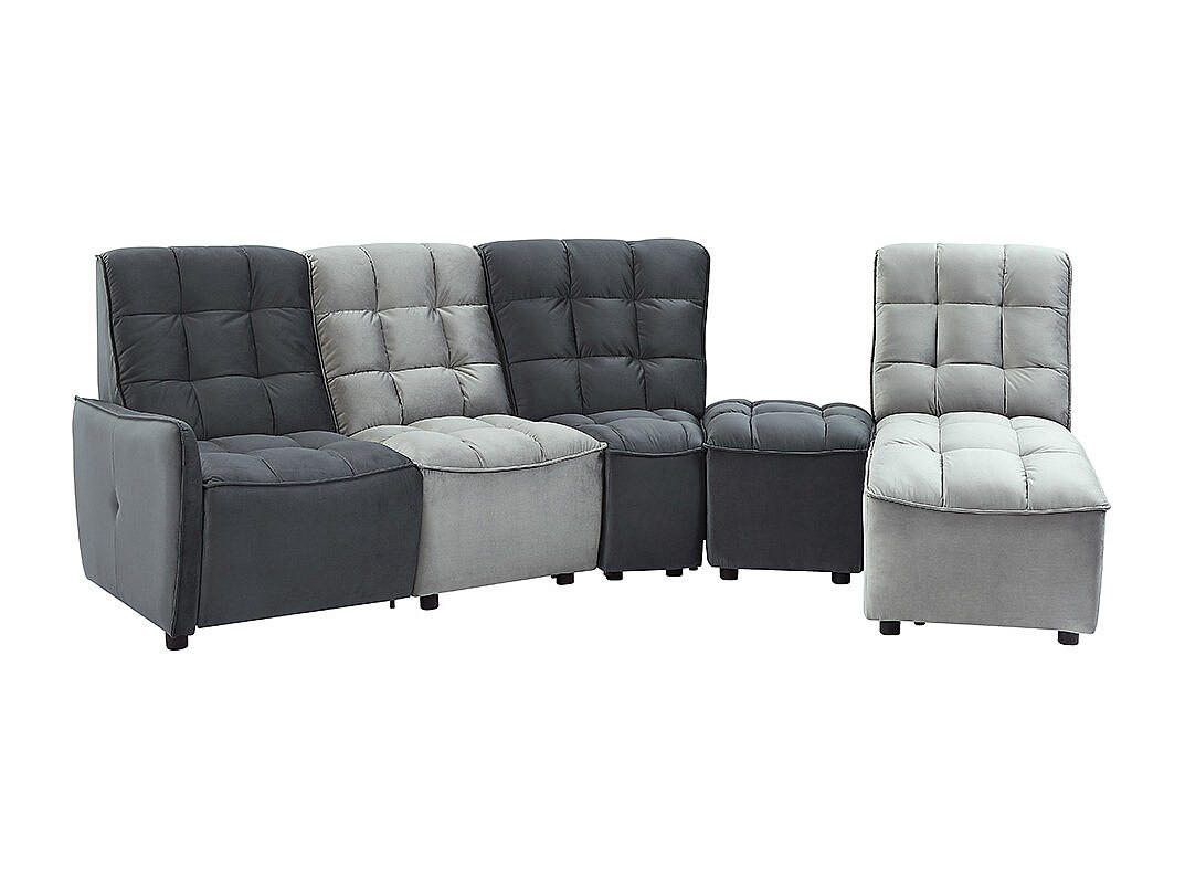 RELAXSOFA - 6 Personen - stoff - hellgrau, anthrazitgrau Alford - Anthrazit/Hellgrau, Textil (323/104/210cm) - Vente-Unique