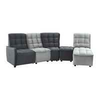 RELAXSOFA - 6 Personen - stoff - hellgrau, anthrazitgrau Alford - Anthrazit/Hellgrau, Textil (323/104/210cm) - Vente-Unique